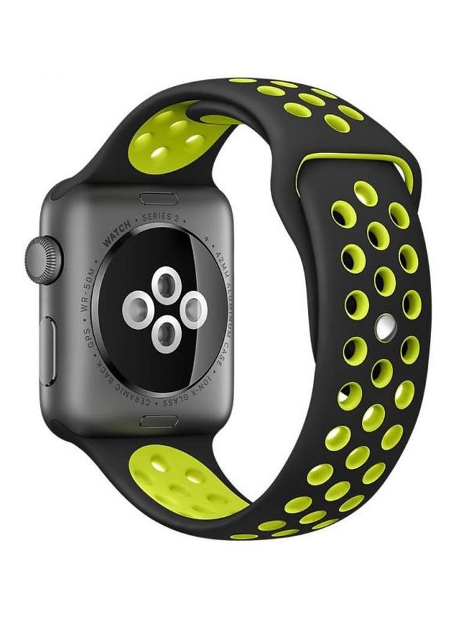 Generic - Replacement Band For Apple Watch Series 1/2/3/4 44mm Black/Green - Image 1