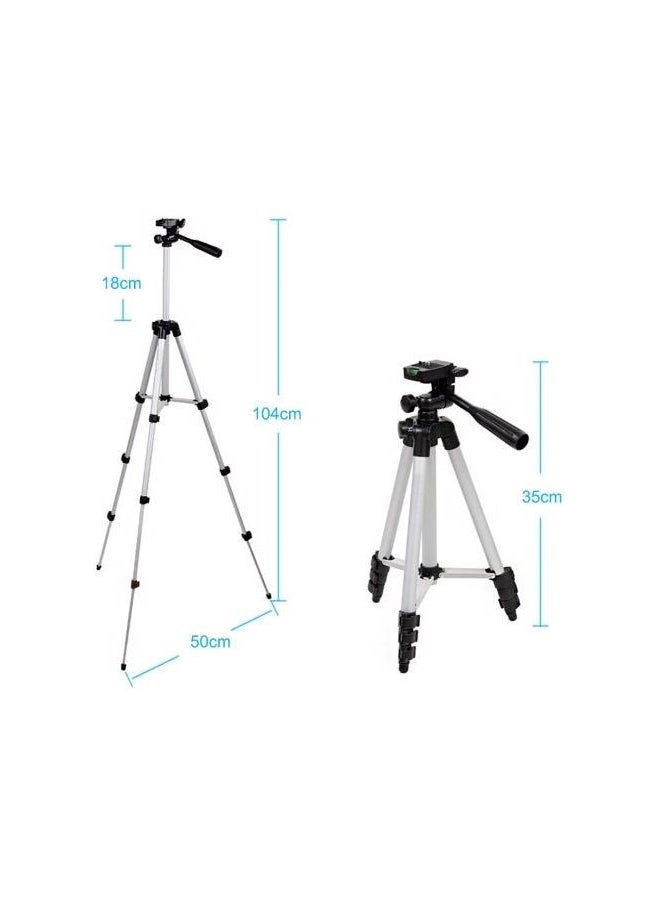 Generic Portable Tripod Stand White/Black  - Image 4