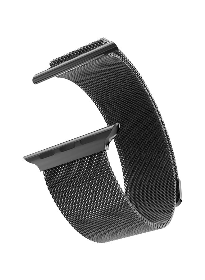 Milanese Loop Replacement Band For Apple Watch 44mm Black