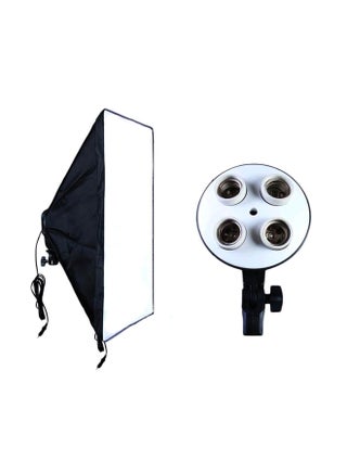 4 Socket E27 Bulb Lamp Holder With Softbox Black/White - v1554290253/N22925059A_1