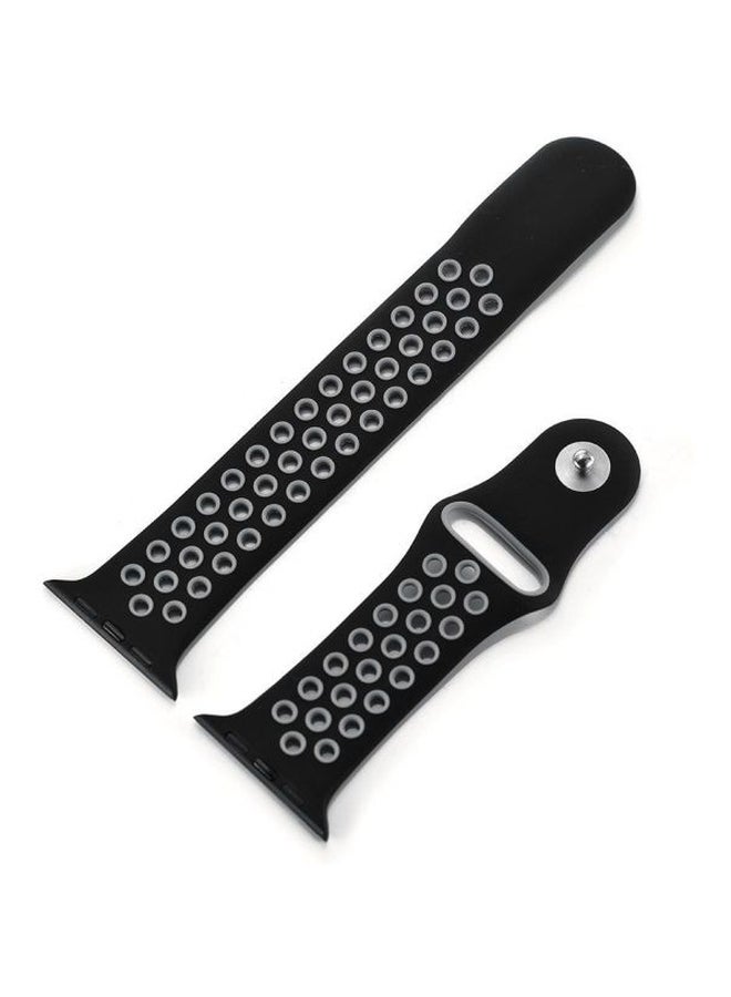 Replacement Band For Apple Watch Series 4 44mm Black/Grey - Image 3