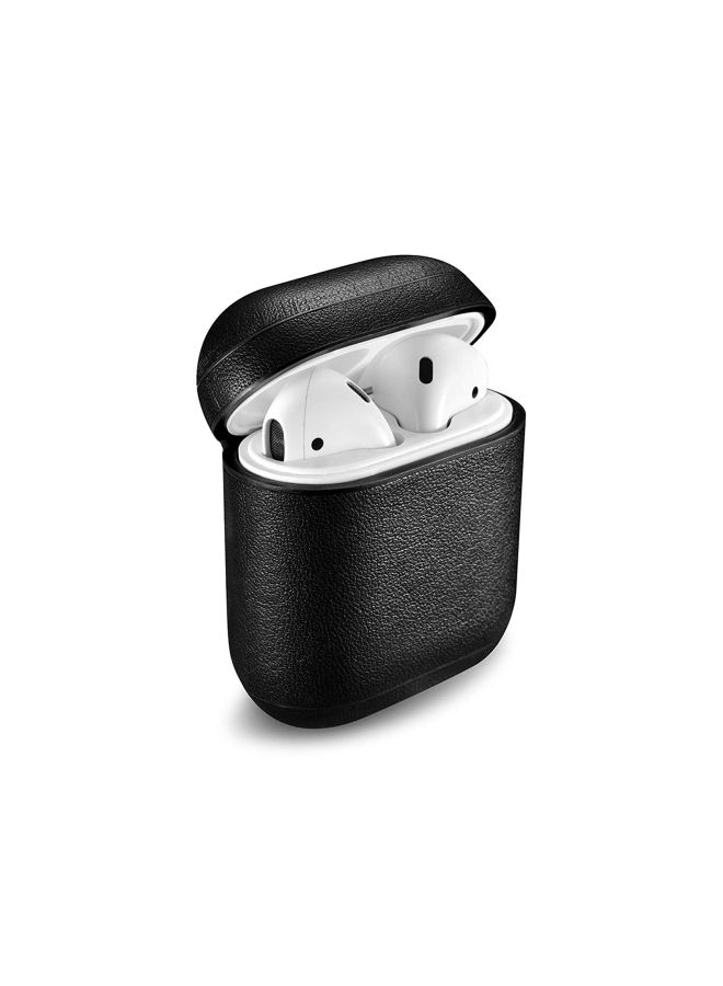 Leather Protective Case For Apple AirPods Black - Image 3