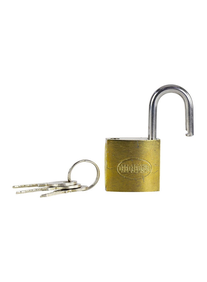 Copper Padlock 25 mm With 3 Keys Gold/Silver 25 mm 
