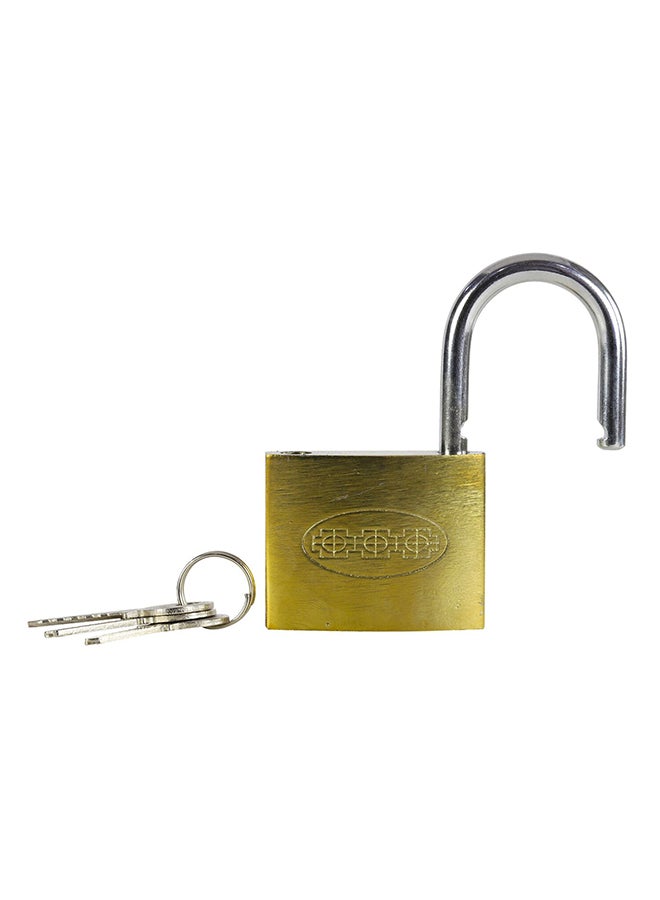 Copper Padlock 50 mm With 3 Keys Gold/Silver 