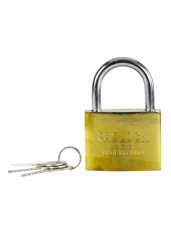 Copper Padlock 75 mm With 3 Keys Gold/Silver 