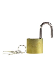 Generic Copper Padlock 32 mm With 3 Keys Gold/Silver 