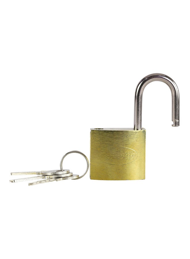 Generic - Copper Padlock 32 mm With 3 Keys Gold/Silver - Image 1