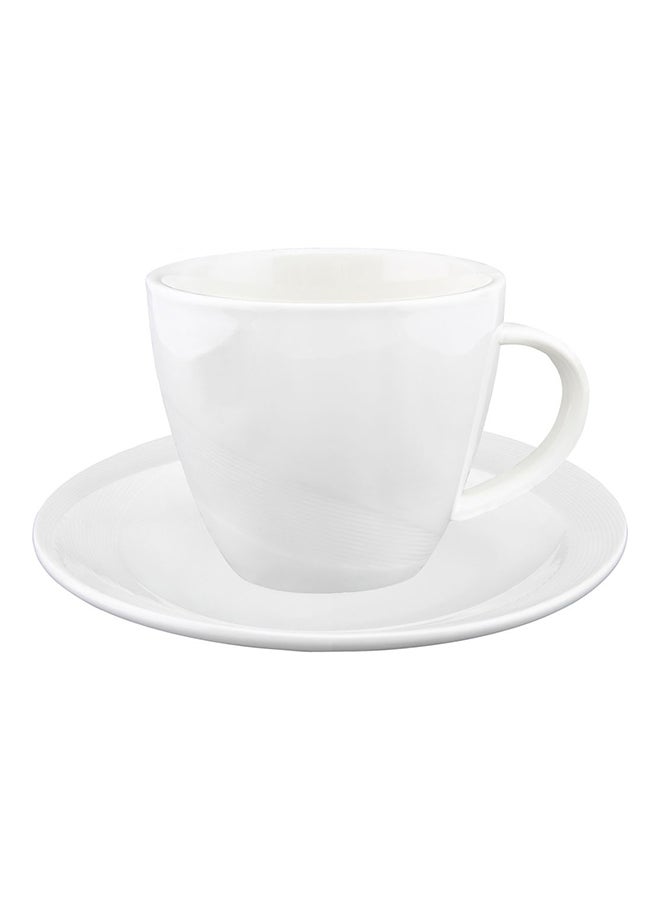Shallow Cup And Saucer Set 220Ml White
