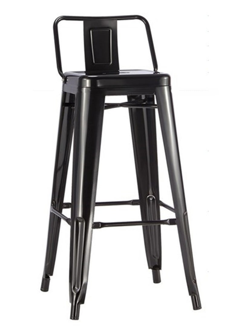 Metal Bar Dining Stool Black 75centimeter