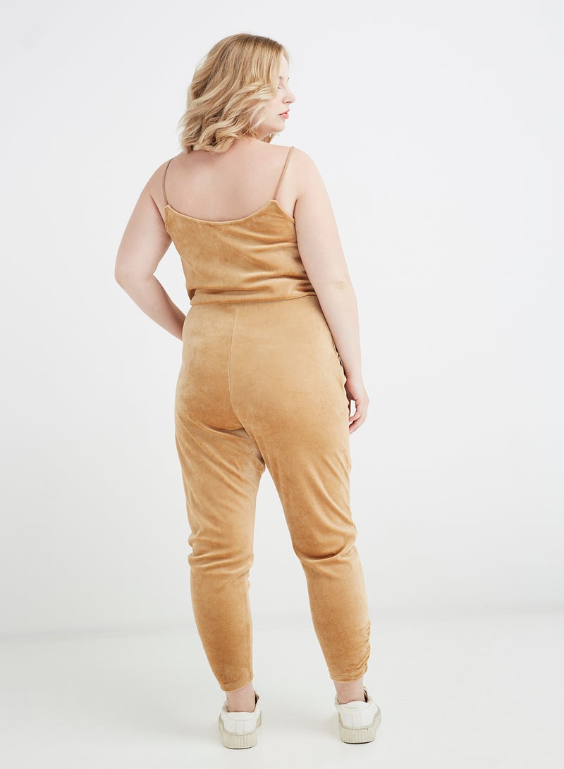 Juicy Couture - V-Neck Straps Jumpsuit Beige - Image 1