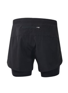 ARSUXEO 2-In-1 Breathable Running Shorts Black  - Image 2