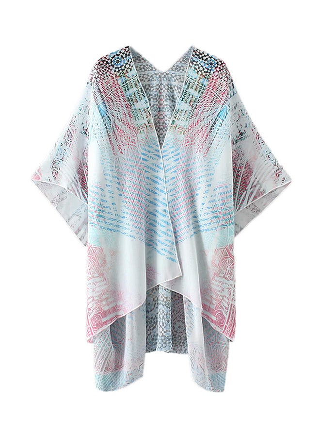 Gradient Print Kimono Bikini Outwear White - Image 2