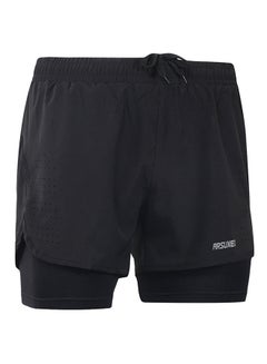 ARSUXEO 2-In-1 Breathable Running Shorts Black  - Image 1