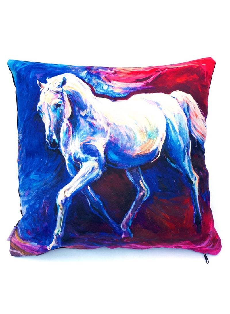 ألوان غطاء وسادة مطبوع عليه صورة حصان متعدد الألوان 40x40سم  - Image 1