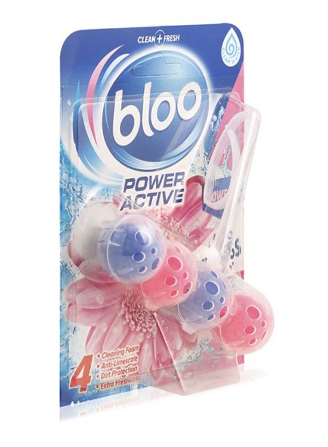 bloo Power Active Flowers Toilet Rim Block Blue/Pink 50grams - Image 2