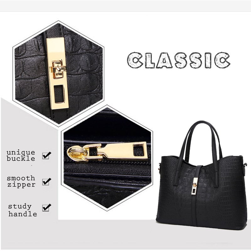 Generic - 3-Piece Handbag Set Black - Image 1