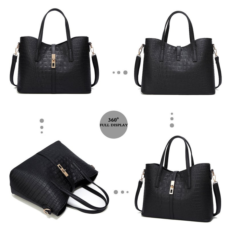 Generic - 3-Piece Handbag Set Black - Image 1