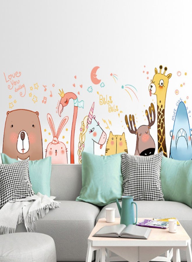 اتش واي ملصق جداري برسمة كرتونية لحيوانات وبطبعة عبارة "Love You Dearling" متعدد الألوان 60 x 90Ø³Ù†ØªÙŠÙ…ØªØ± 
