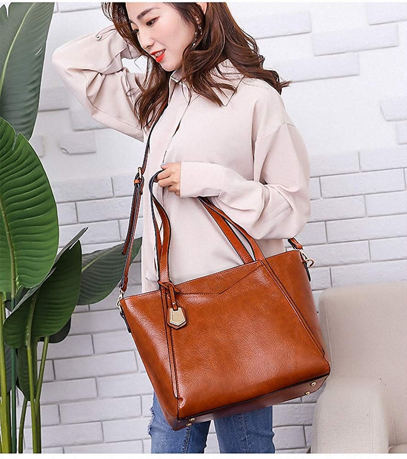 Generic - Retro Soft Leather Shoulder Bag Black - Image 1