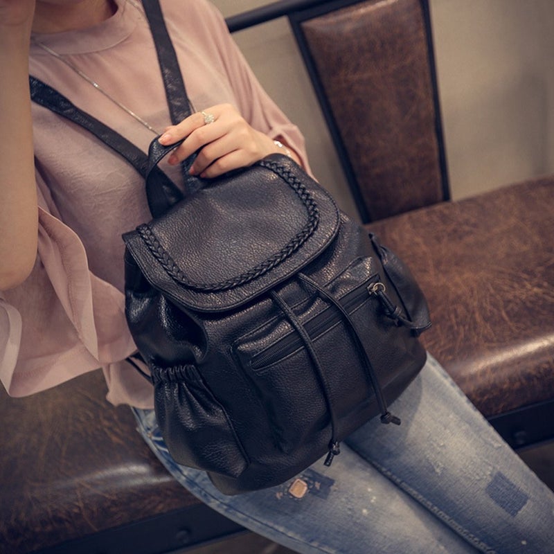 Generic - Vintage Rucksack Backpack Black - Image 1