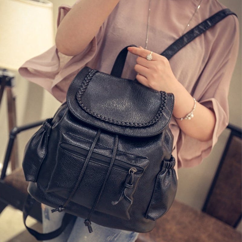 Generic - Vintage Rucksack Backpack Black - Image 1