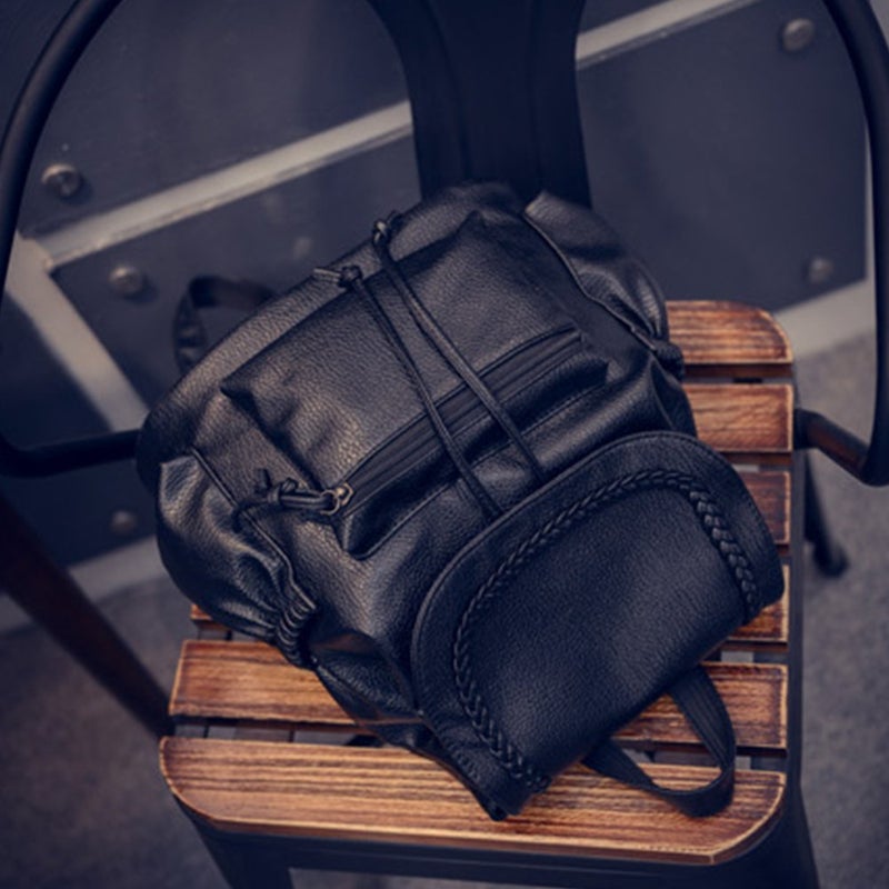 Generic - Vintage Rucksack Backpack Black - Image 1
