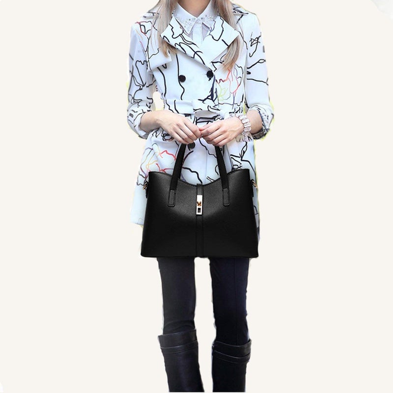 Generic - 4-Piece Synthetic Leather Shoulder Bag Set White - Image 1