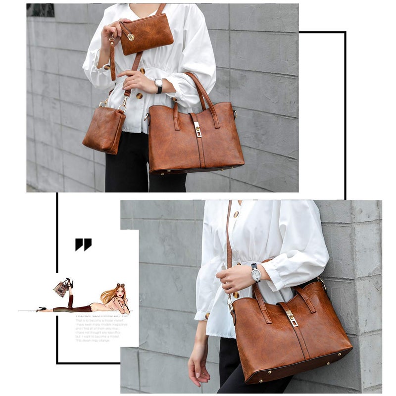 Generic - 3-Piece Handbag Set Grey - Image 1