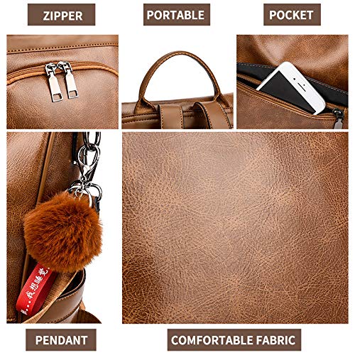 حقيبة ظهر كاجوال مضادة للسرقة بني - Image 5