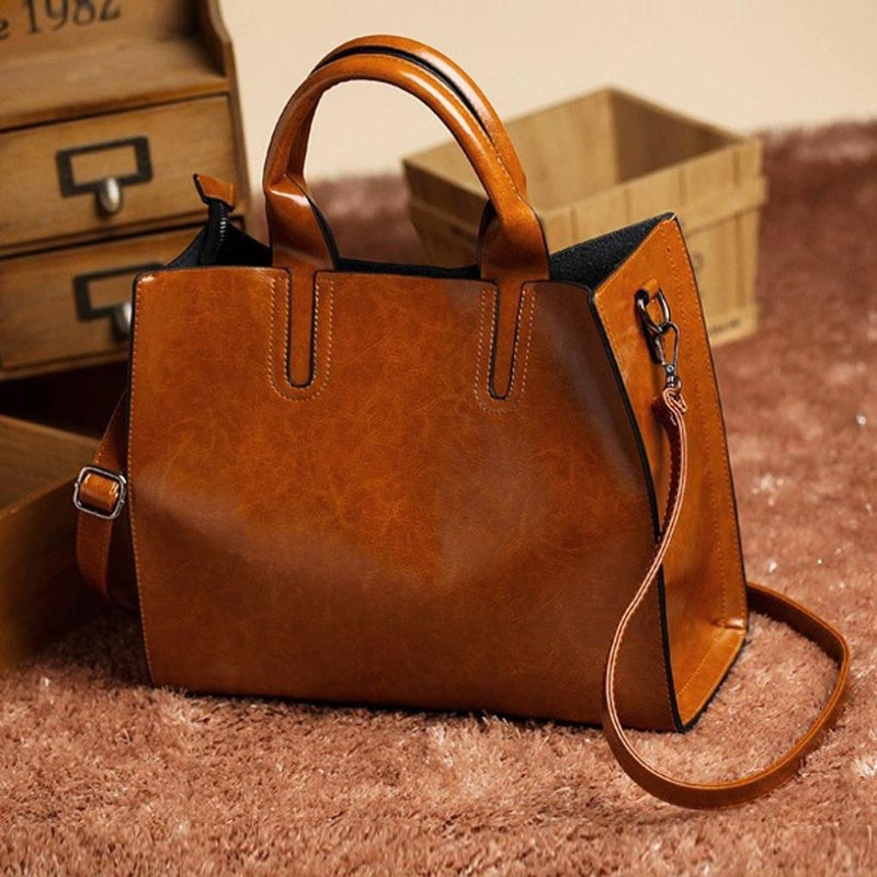 Generic - Leather Tote HandBag Brown - Image 1