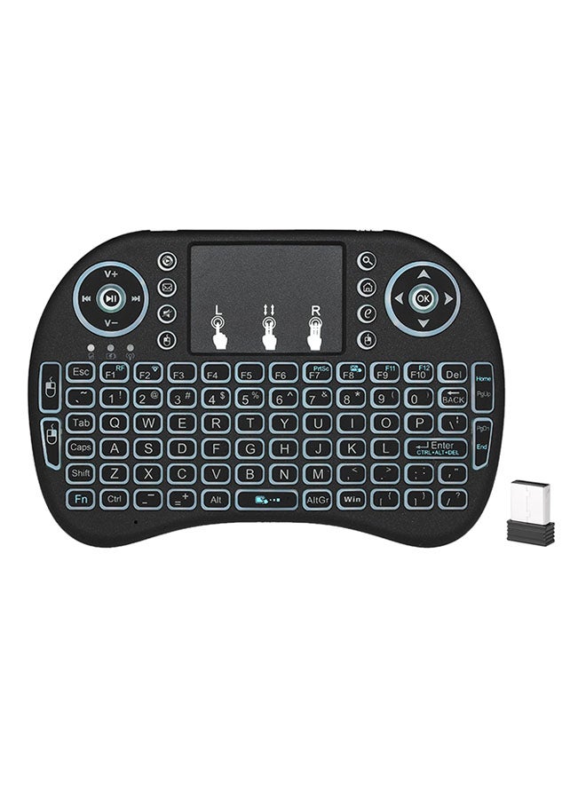 Colorful Backlit Wireless Keyboard Black