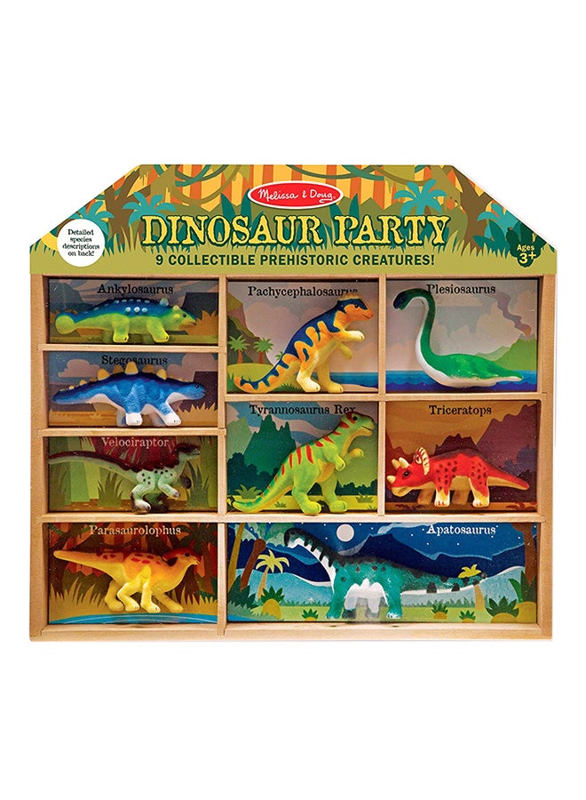 Melissa & Doug Dinosaur Party Play Set – 9 Realistic Dinosaur Figures, Storage Tray & Info Cards – Pretend Play & Educational Toy for Kids Ages 3+ – Great Gift for Dino Lovers | MD2666 - Image 1
