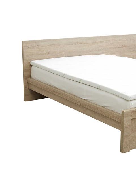 Relax Printed King Size Memory Foam Mattress Topper Polyester White 180x200cm