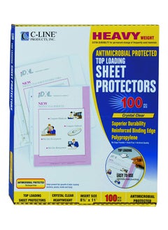 C-Line Clear Top-Loading Heavyweight Antimicrobial Poly Sheet Protectors  - Image 1
