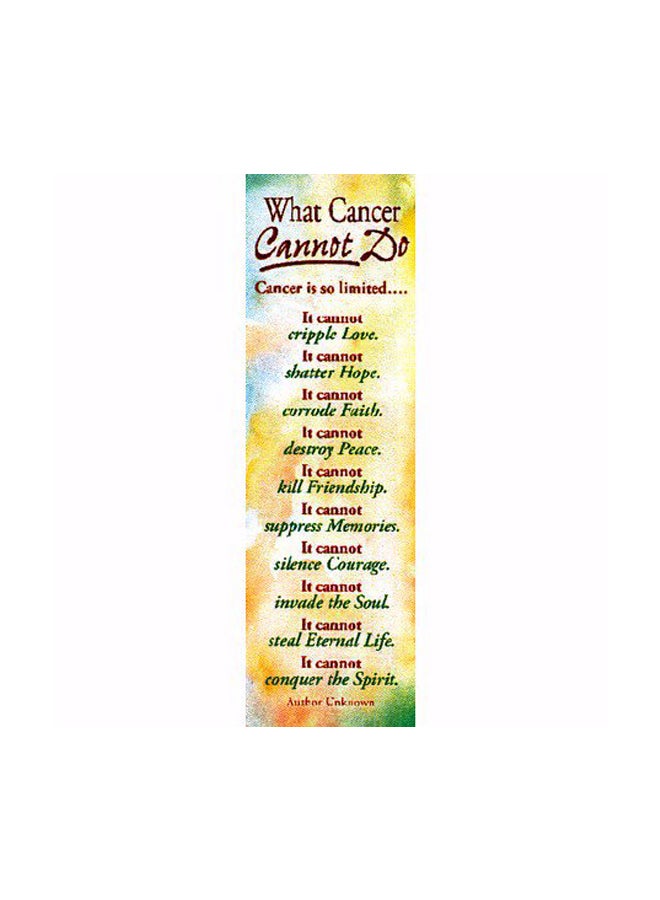 علامات مرجعية ورقية بطبعة  "What Cancer Cannot Do"