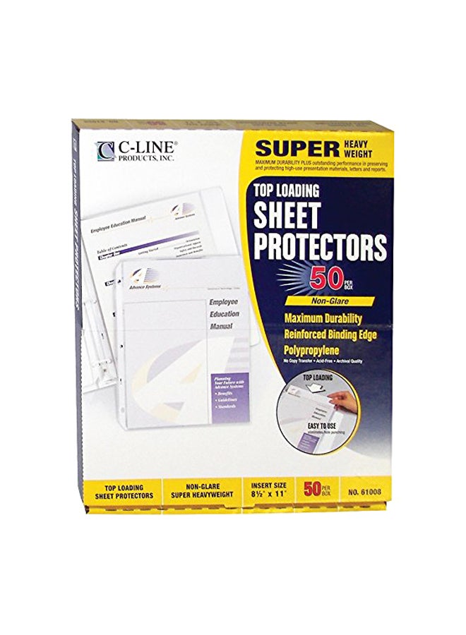C-Line - 50-Piece Top Loading Sheet Protector Set Clear - Image 1