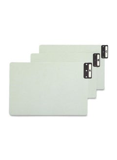 Smead 25-Piece Recycled End Tab Pressboard File Guides Green 