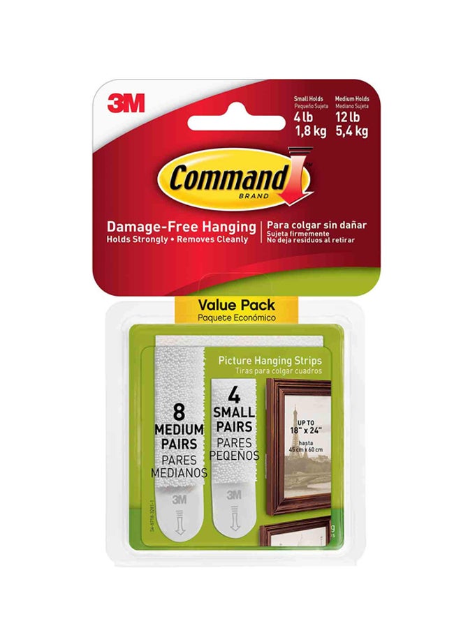 ثري ام شرائط لتعليق إطارات الصور والمُلصقات أبيض - Image 1