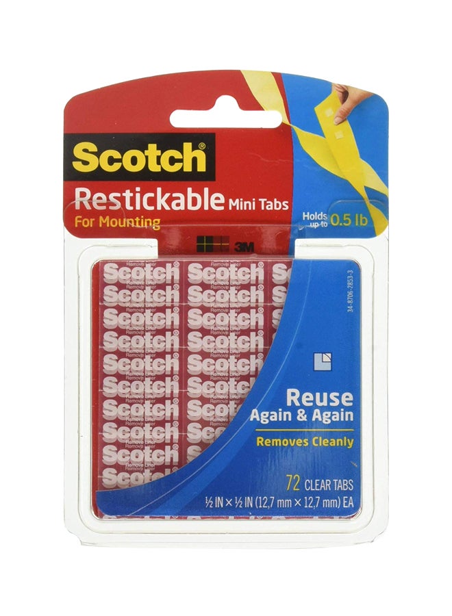 Scotch  Set Of 2 Restickable Mounting Tapes Clear - Image 1