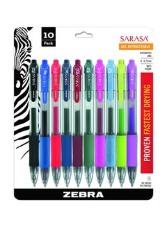 ZEBRA Sarasa Retractable Gel Ink Pen Set, Pack Of 10 Multicolour  - Image 1