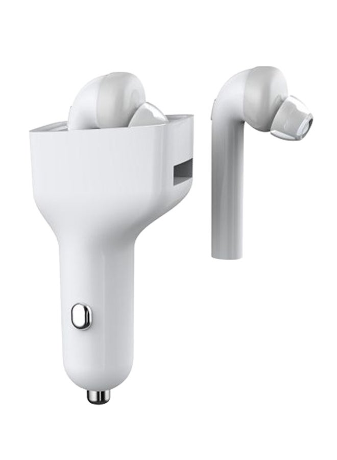 Dacom Car Kit Charger With Wireless Bluetooth In-Ear Headset White - Image 4