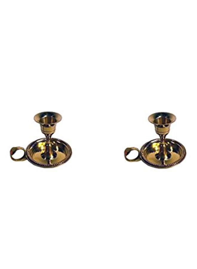 AzureGreen - Chamberstick Tapered Candle Holder - Pack Of 2 2.99X3.19X2.99inch - Image 1
