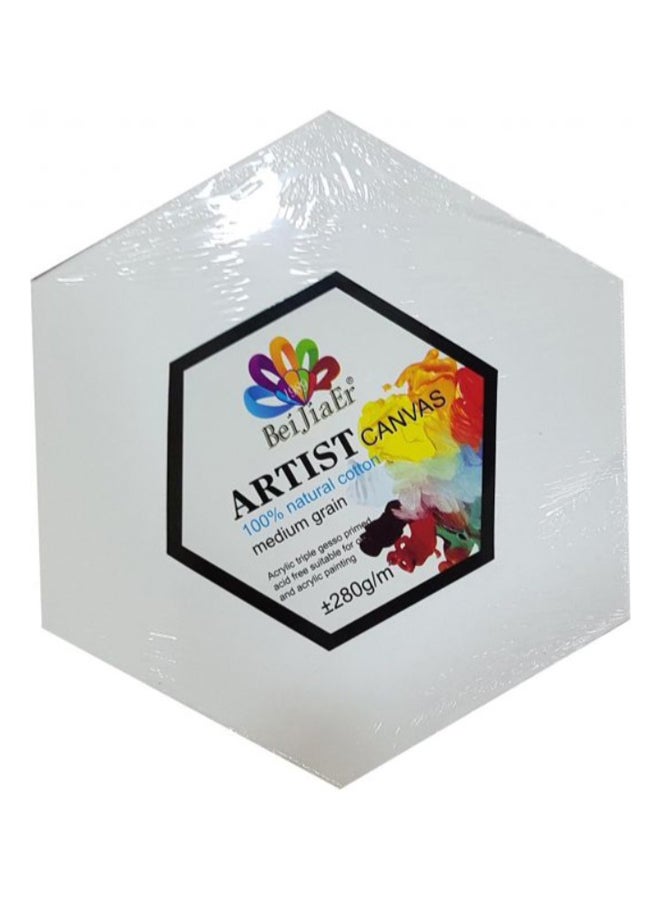 Hexagonal Art Canvas,50cm White