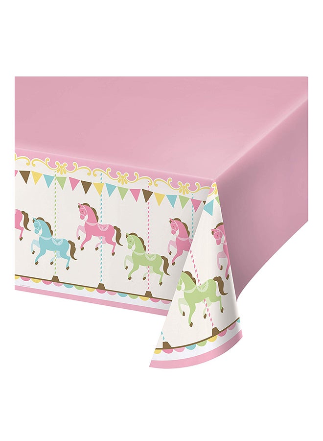 CREATIVE CONVERTING Carousel Plastic Tablecloths 54x108inch 