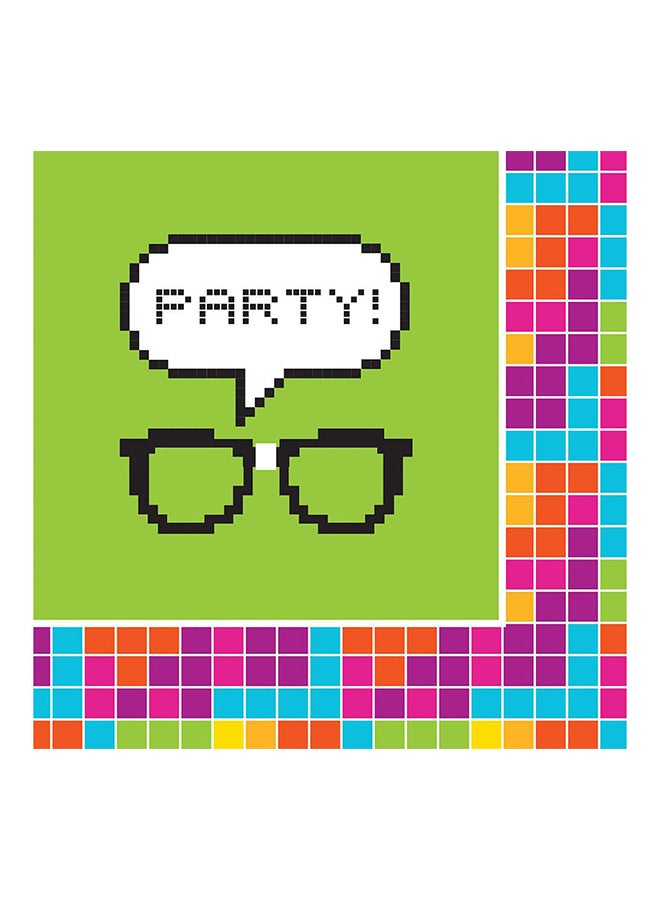 مجموعة مناديل وجبة الغداء بتصميم محبي العلوم من 16 قطعة