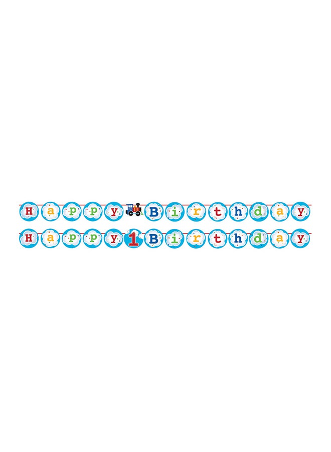 CREATIVE CONVERTING 1-Piece All Aboard Train Party Shaped Ribbon Banner 