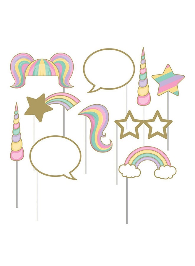 CREATIVE CONVERTING Unicorn Sparkle Photo Booth Props With Plastic Stick 