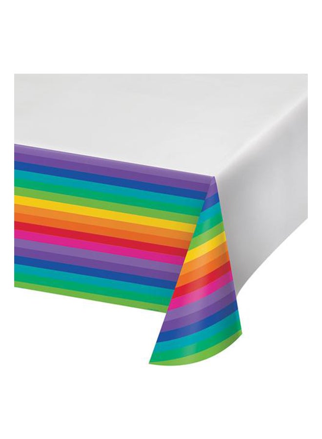 CREATIVE CONVERTING Rainbow Plastic Table Cover Border Print 