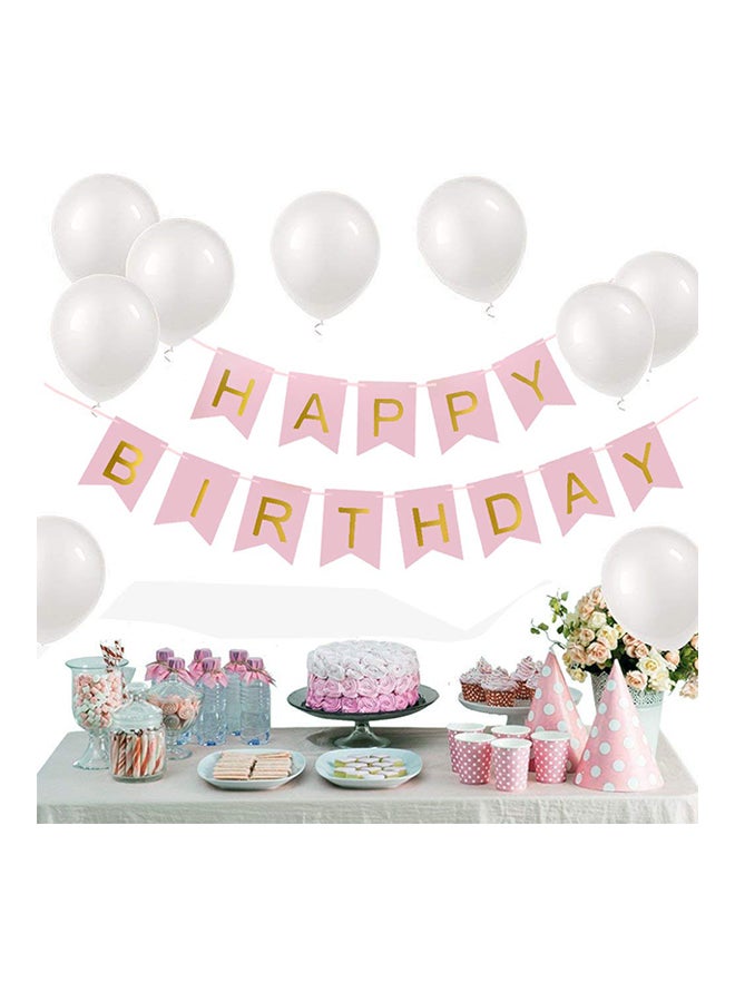 مجموعة بالونات ورايات بأحرف كلمة "Happy Birthday" مكونة من 10 قطع 12بوصة