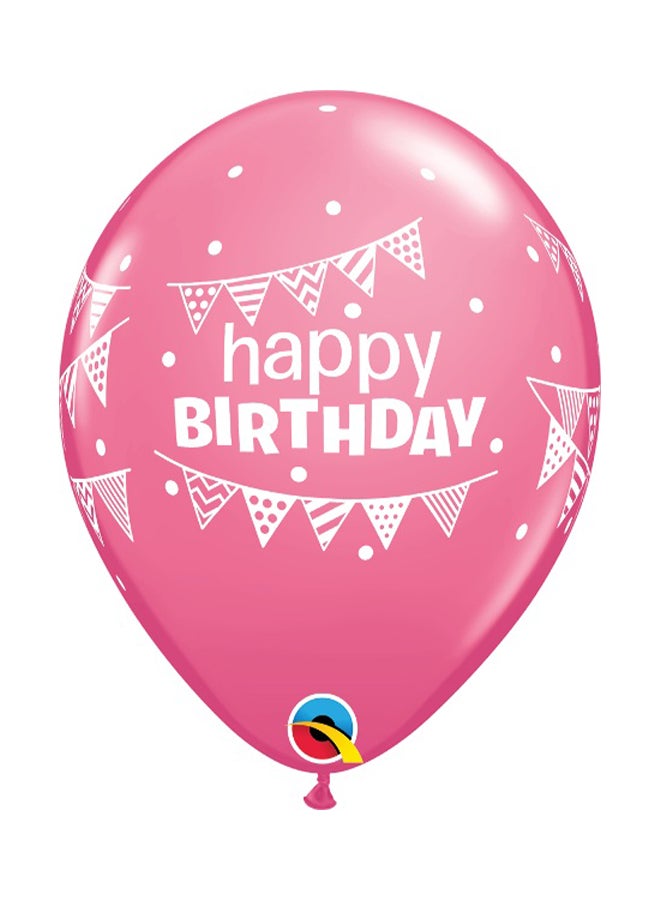 Qualatex 25-Piece Birthday Pennants And Dots Latex Balloons 11inch - Image 2